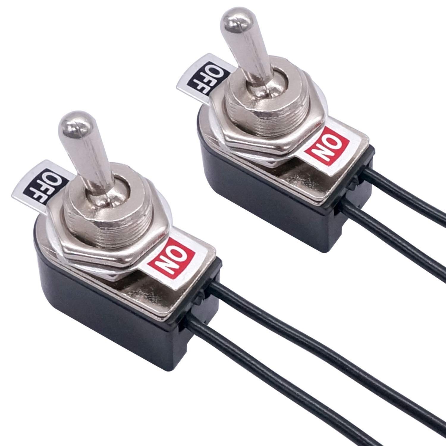 Taiss 2pcs Toggle Switch SPST 2 Position Latching ON/Off 6A AC 125V /10A DC 1...