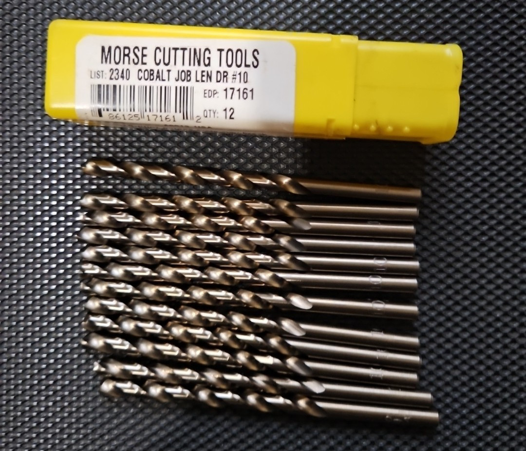 (12)  Morse 2340 cobalt jobber #10 17161 New (bnL-1)