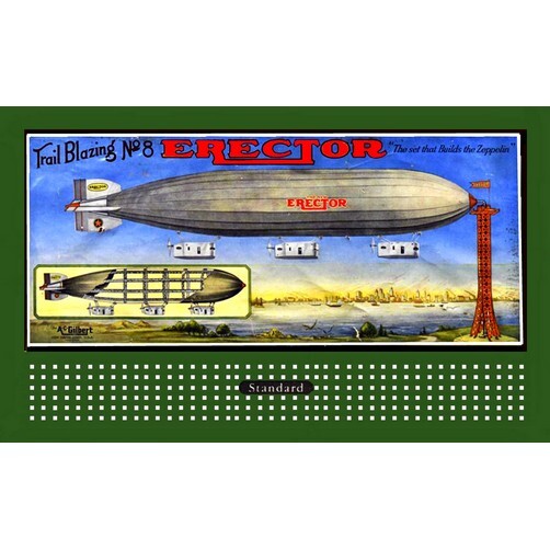 ERECTOR ZEPPELIN BILLBOARD SIGN INSERT LIONEL Compatible310/American Flyer 5"x3"