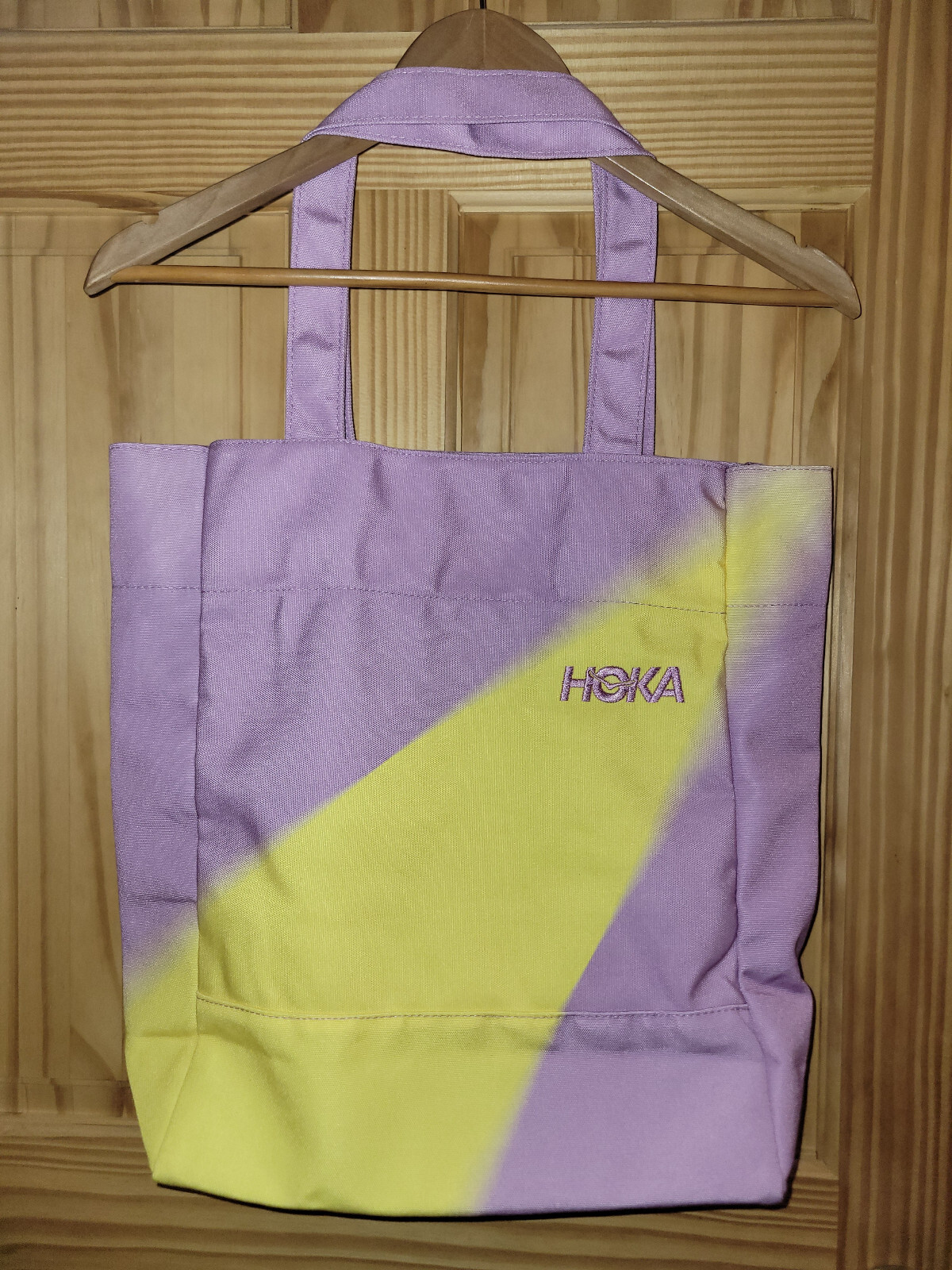 HOKA sturdy Tote Bag purple with pocket inside
