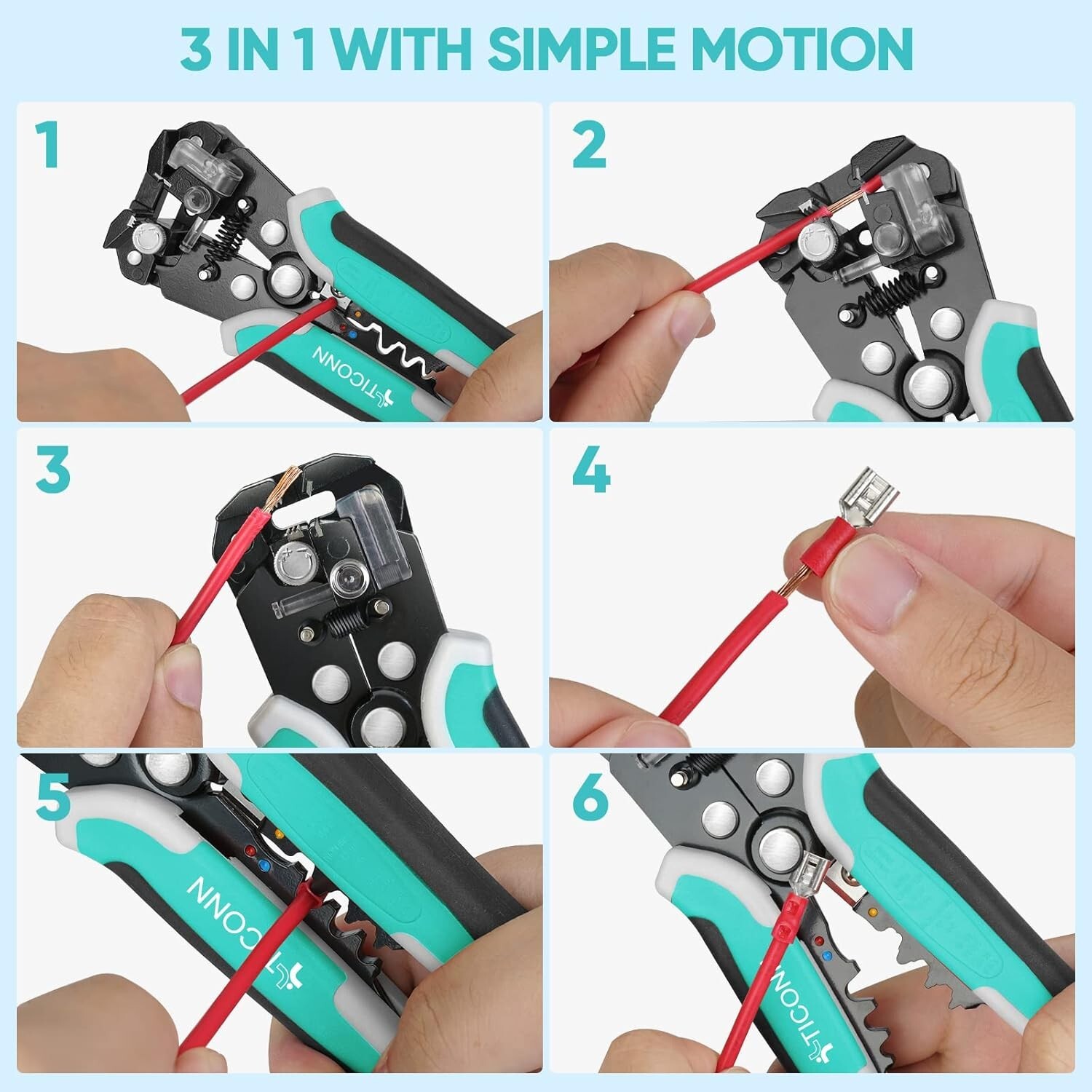 Automatic Wire Stripper Tool, 3 in 1 Wire Cutters Crimper Pliers Electrician Too