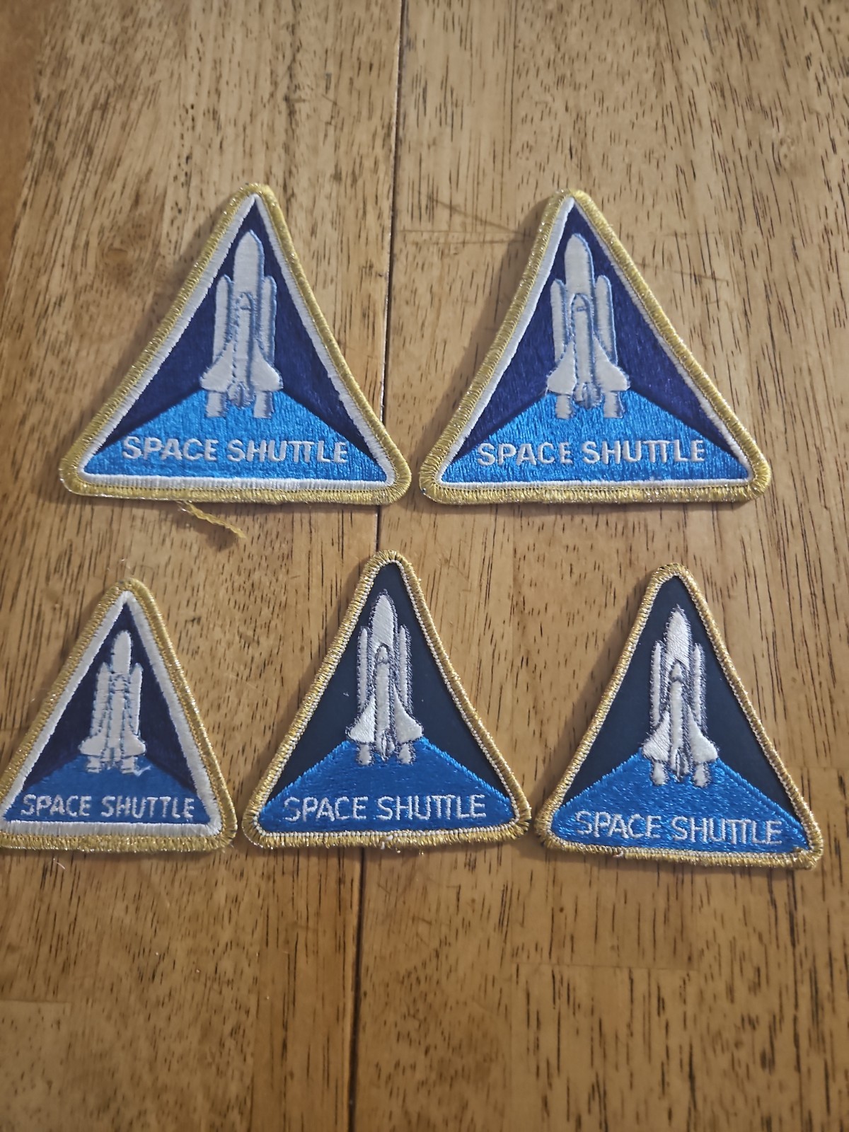Vintage Style EMBROIDERED PATCH SPACE SHUTTLE IRON ON SEW UNUSED 2 LG 3 Sm