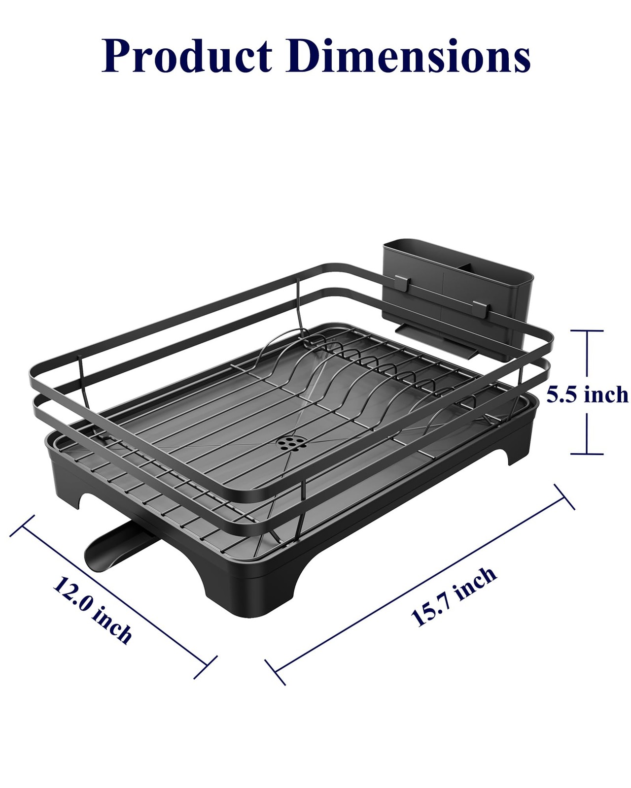 Dish Drying Rack - Multi-Functional Dish Rack for Kitchen Counter with Cutler...