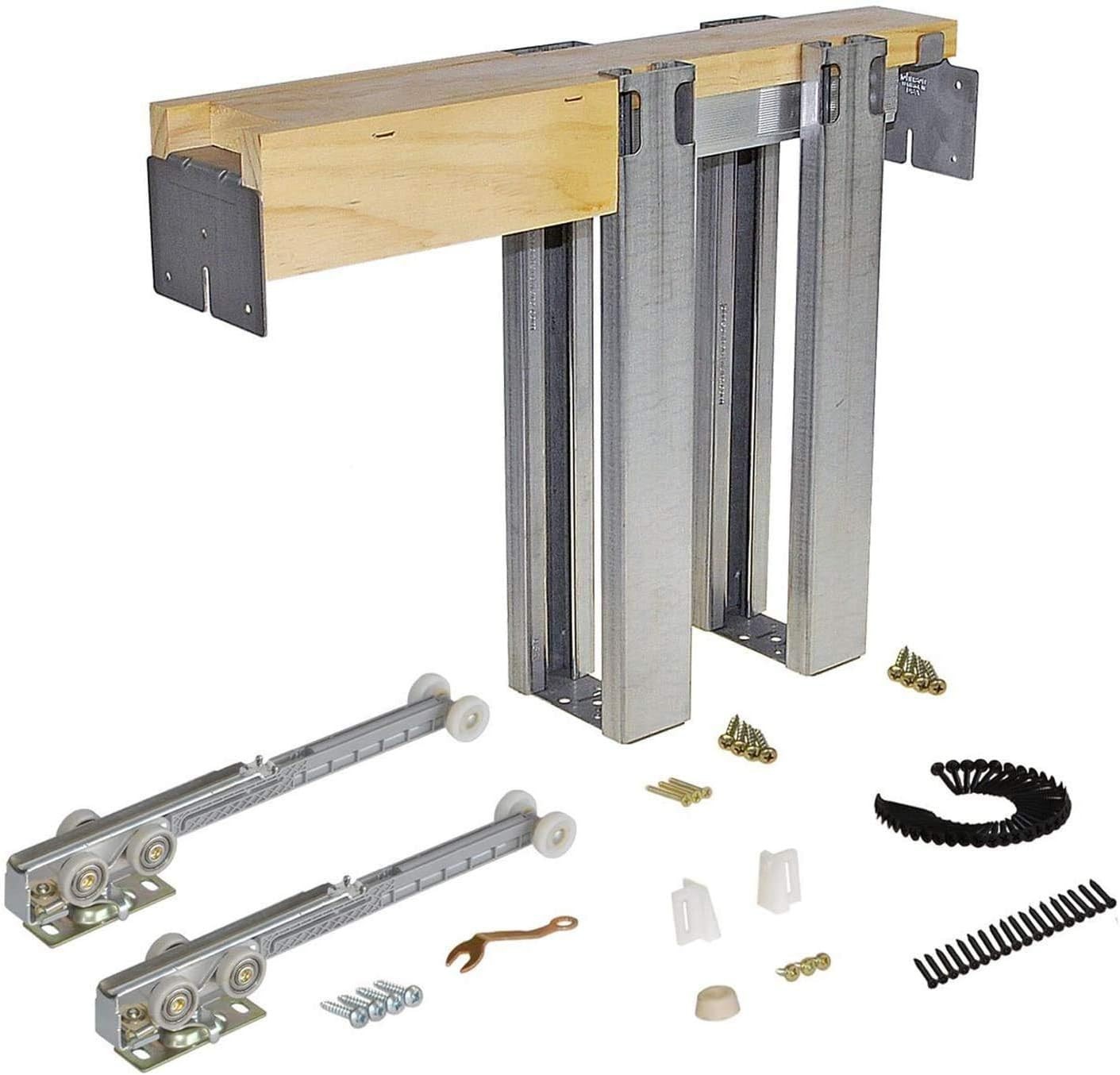 Johnson Hardware 152668SC Commercial Grade Pocket Door Frame - Silver