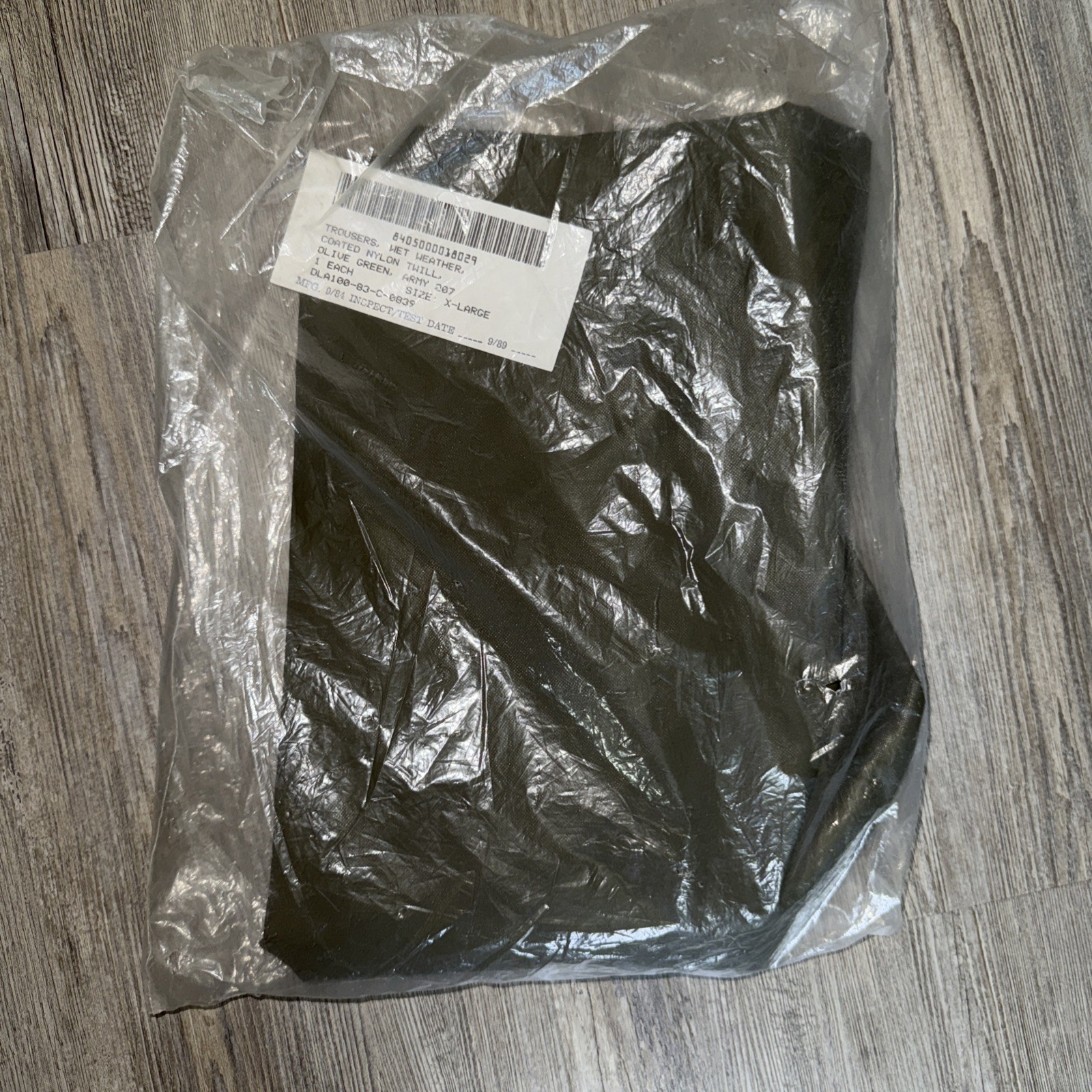 NOS 1989 US Desert Storm Army Wet Weather Trousers Waterproof OD Rain Pant XL