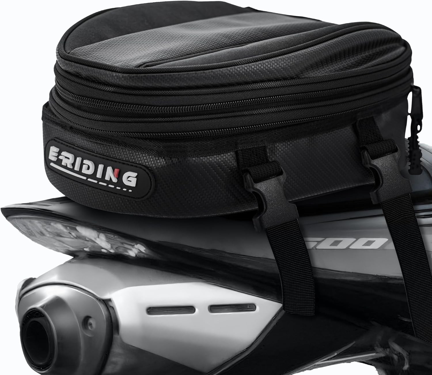 Motorcycle Tail Bag, 12L-15L Expandable Waterproof Motorbike Rear Seat Luggage