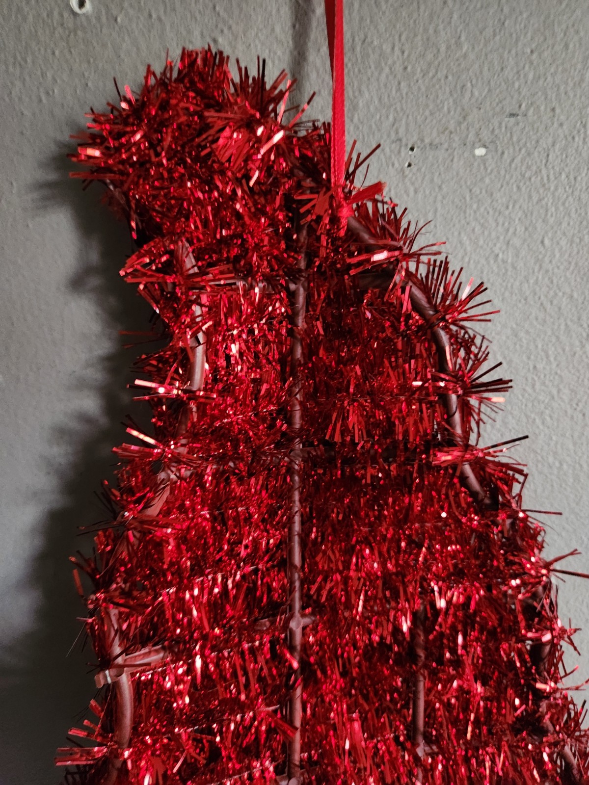 Tinsel Santa Claus Hat Decoration • Hanging • 13½"×9"