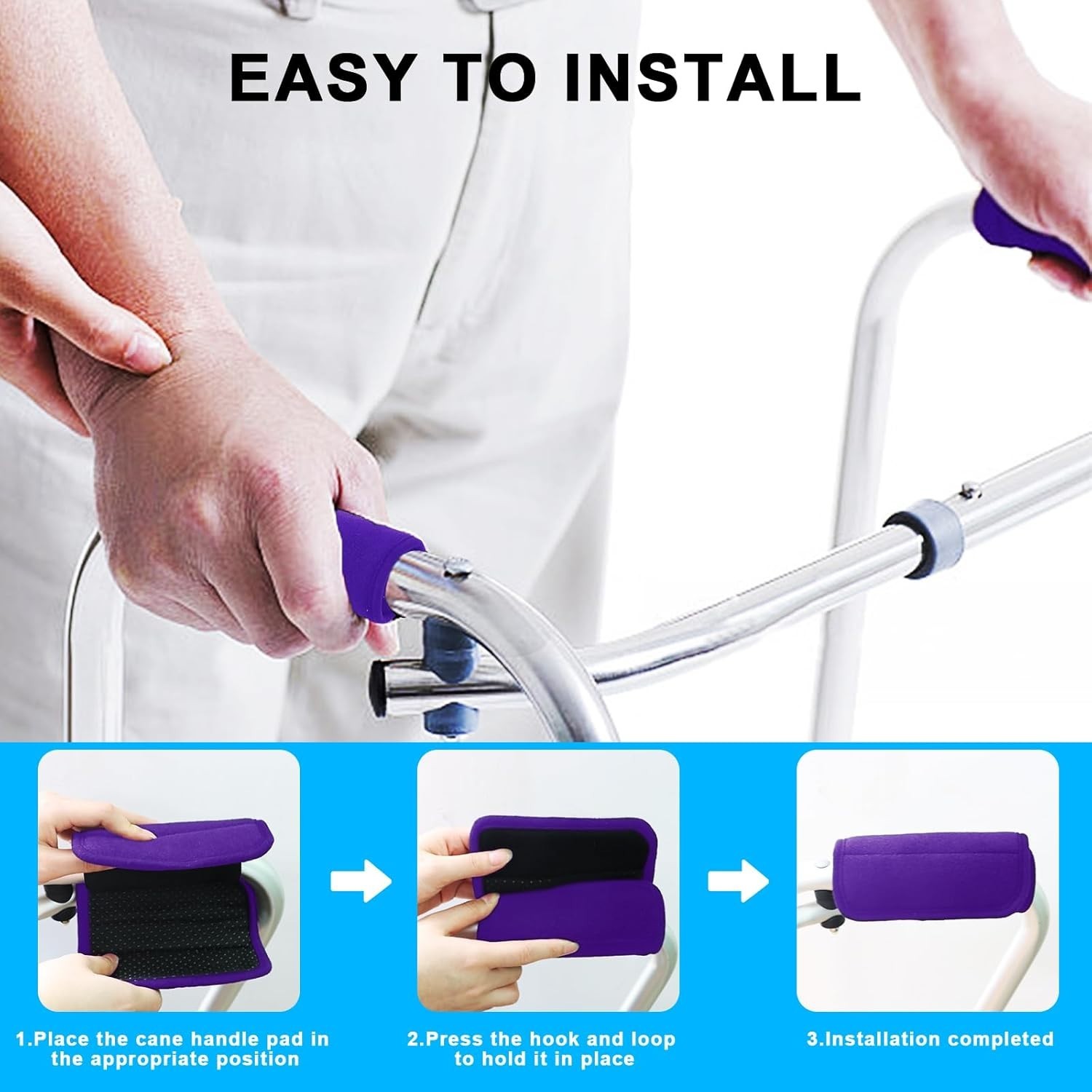 2 Pack Walker Handle Cushions Walker Grip Covers Pads Walker Padded Hand Grip