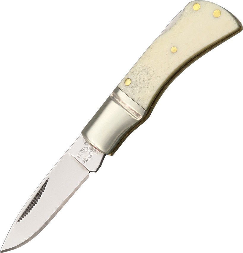 Rough Rider Little Mustang Lockback RR1296 1.5" Stainless Bone Folding Knife