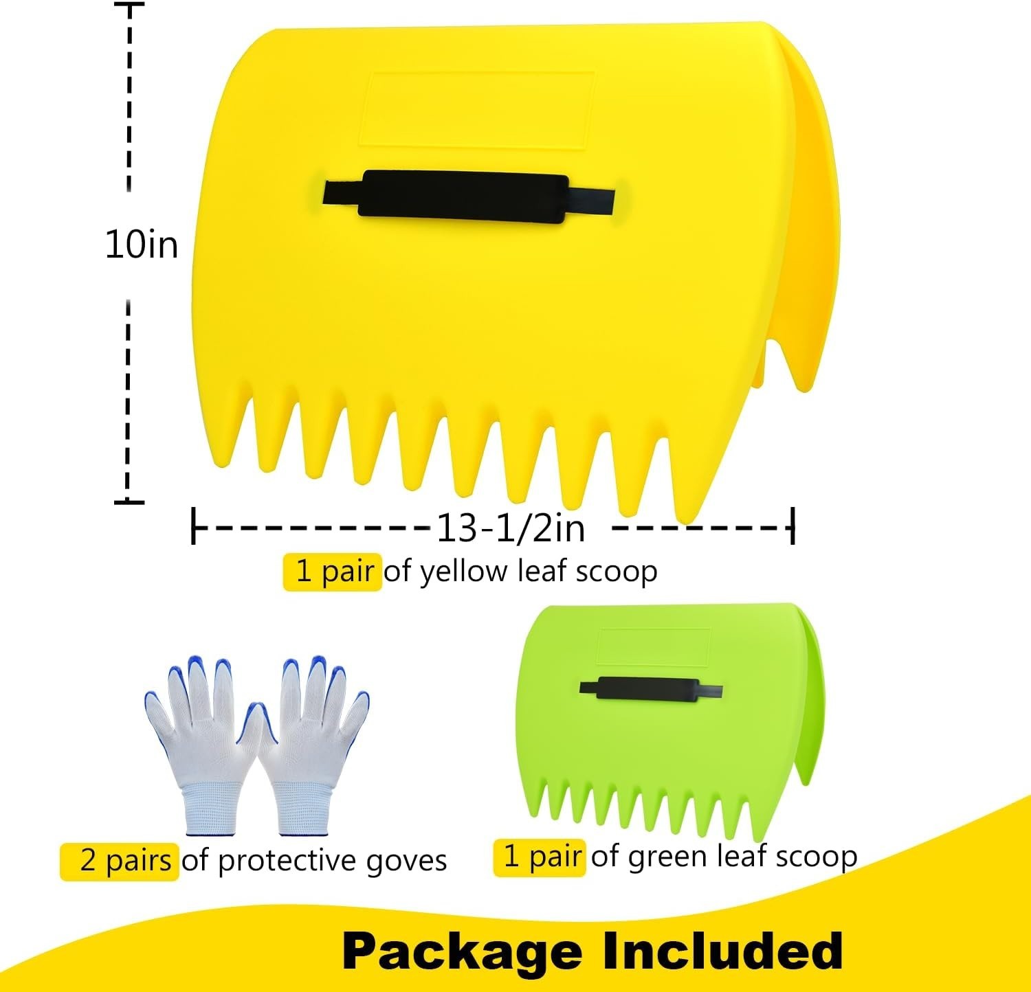 Large Plastic Leaf Scoops with Adjustable Handles - Family-Friendly Design