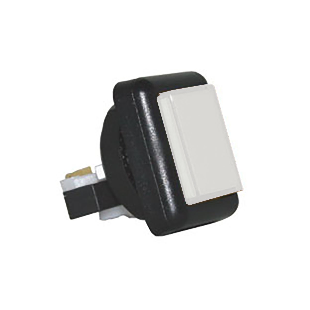Med White Rectangular Video Lottery Term Pushbutton w Micro