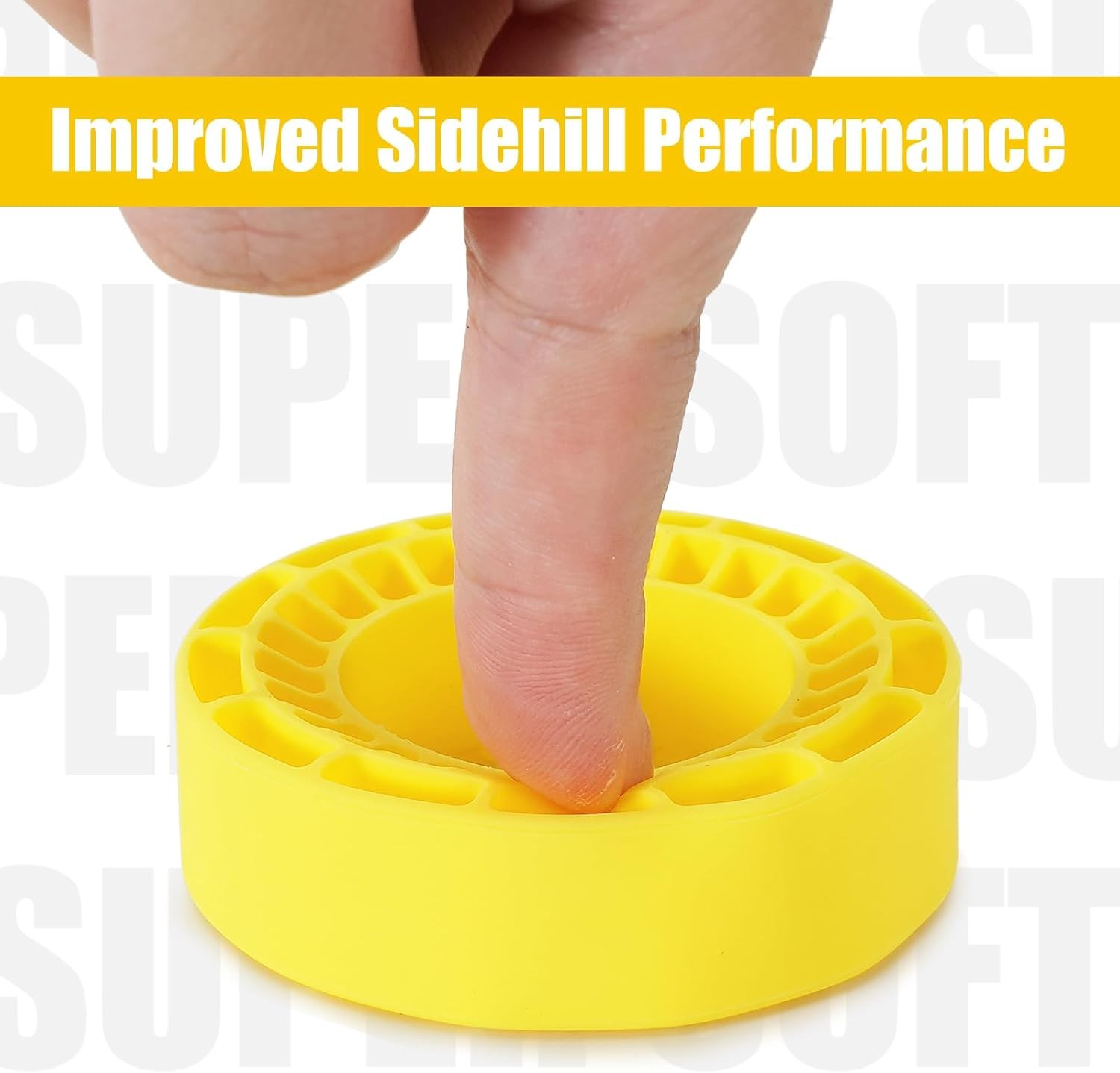 INJORA 4pcs Silicone Rubber Inserts for 64 * 24mm 1.3" Yellow