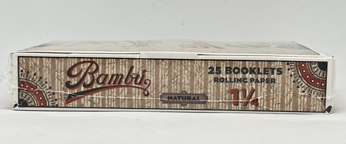 Bambu Natural Cigarette Rolling Papers 1 1/4 25 Booklet Display Box