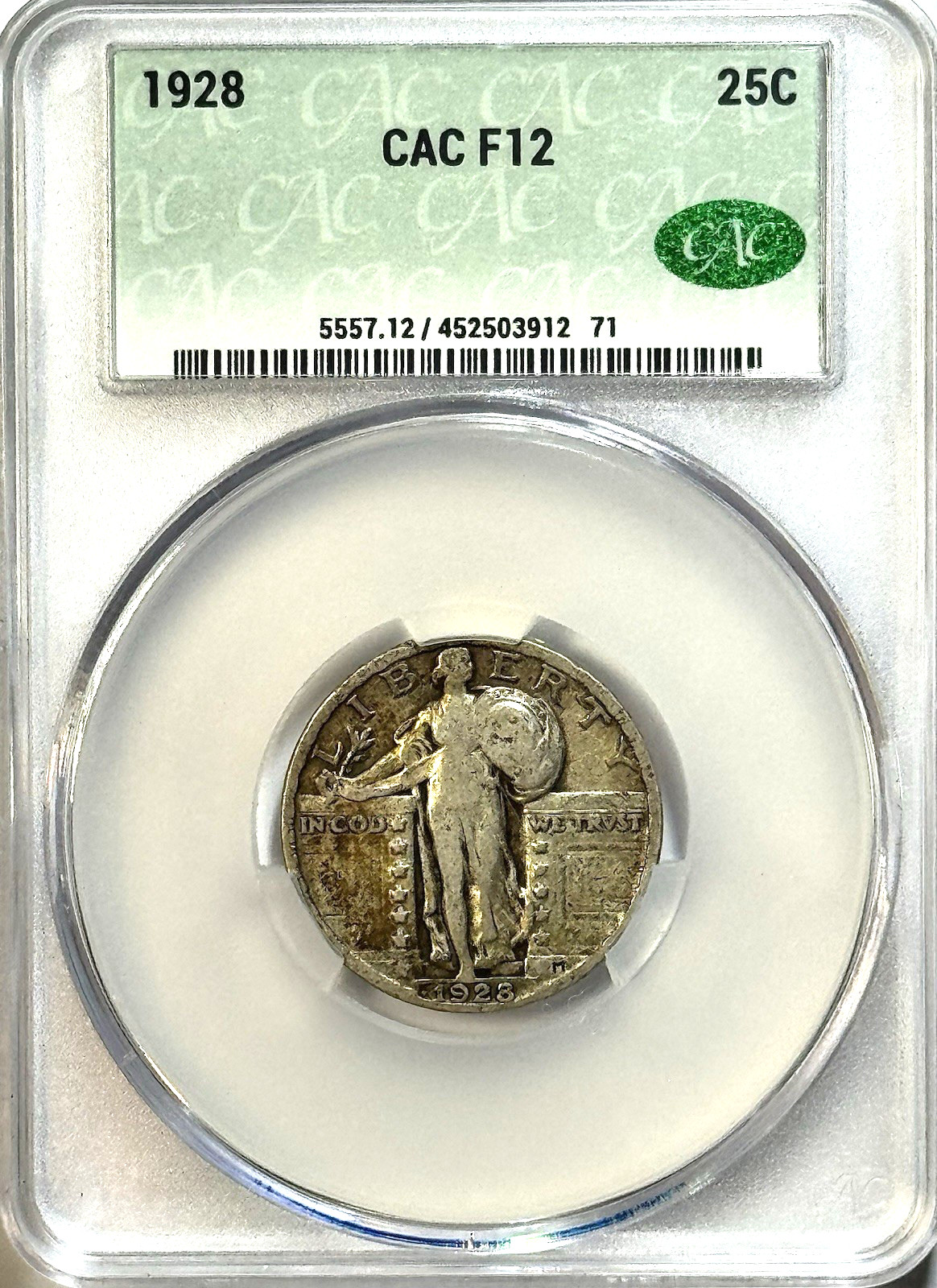 1928 Standing Liberty Quarter - CAC F12 — ORIGINAL • HONEST • STRONG TYPE COIN