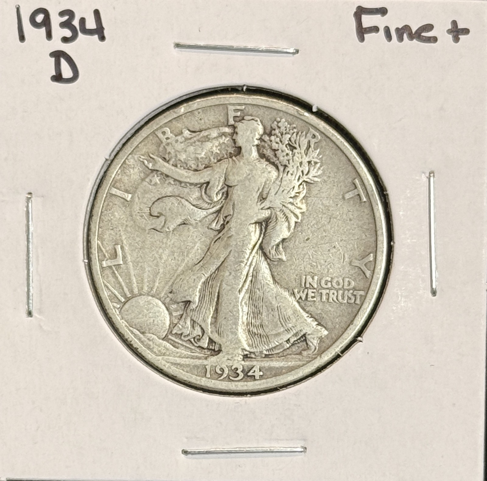 1934-D Walking Liberty Half Dollar, Nicely Circulated, (22236)