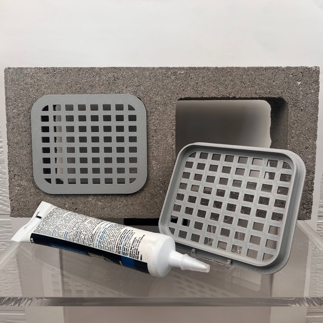 Cinder Block Hole Covers Set of 2 – 5.3” x 4.5” Block Wall Insert Mesh Screen