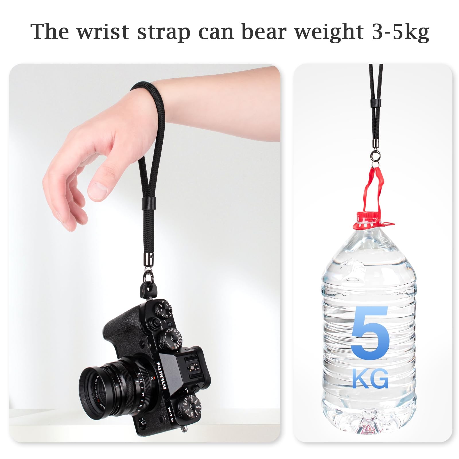 VOVMOEYA Camera Wrist Strap Rope,Camera Hand Compatible 15cm, Black