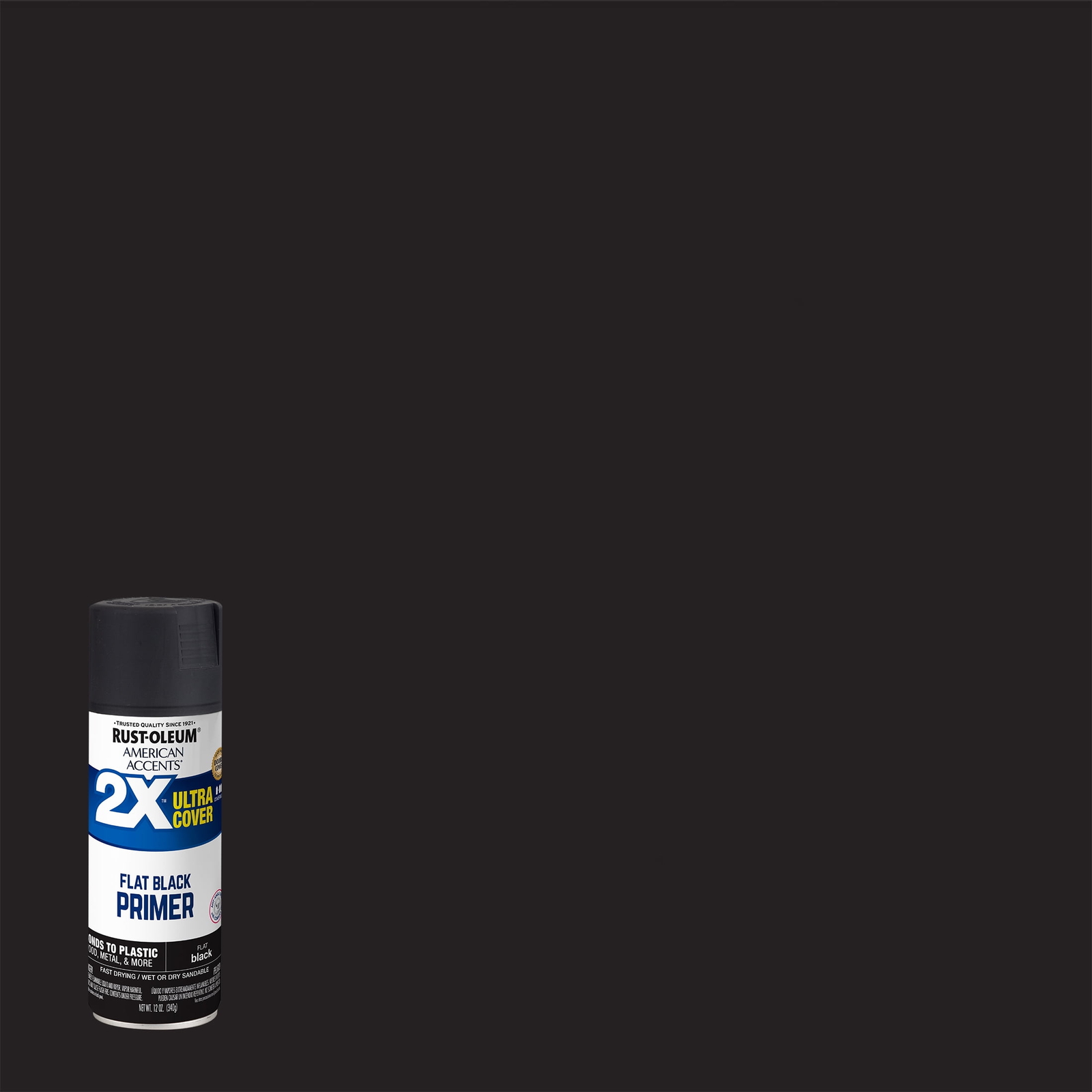 Black Primer Rust-Oleum American Accents 2X Ultra Cover Flat Spray Paint- 12 oz
