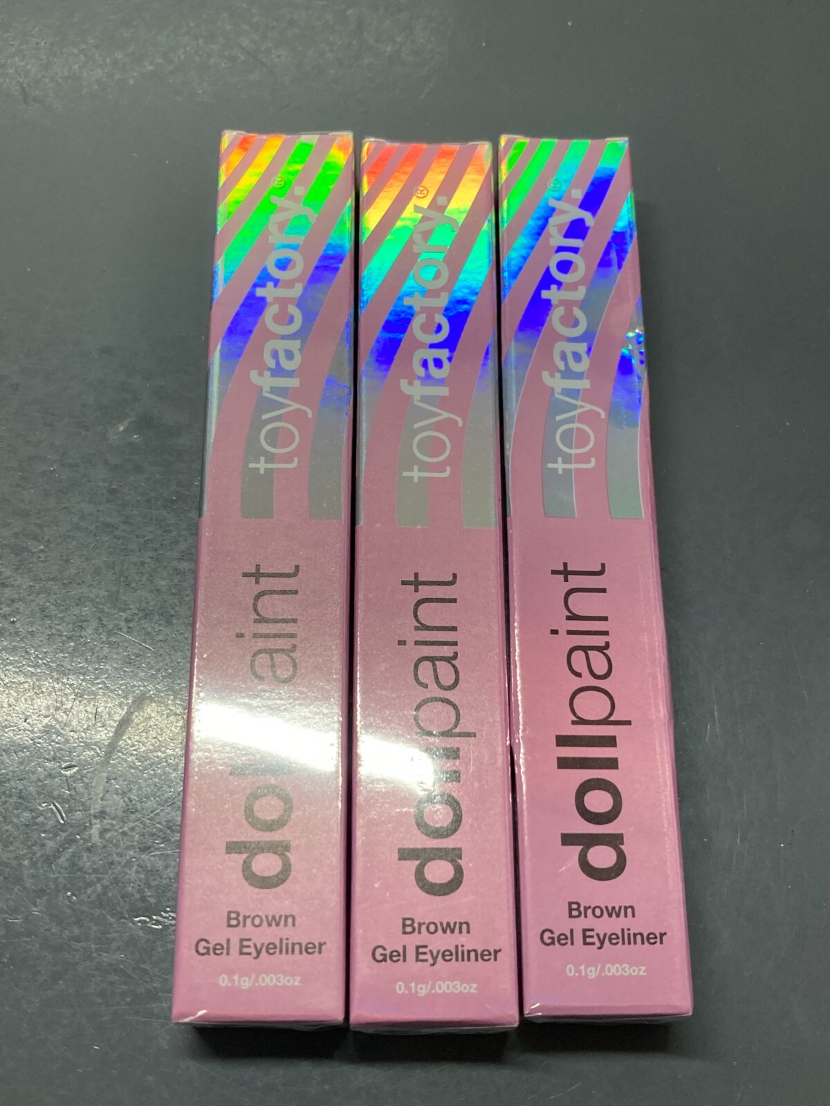 3x ToyFactory Doll Paint BROWN Gel Eyeliner .003oz/.1g each Sealed NIB