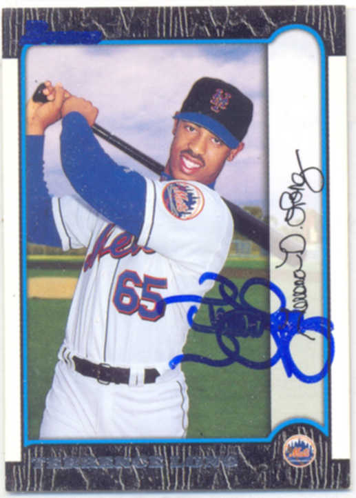 TERRENCE LONG NEW YORK METS SIGNED BASEBALL CARD YANKEES A'S ROYALS PADRES METS