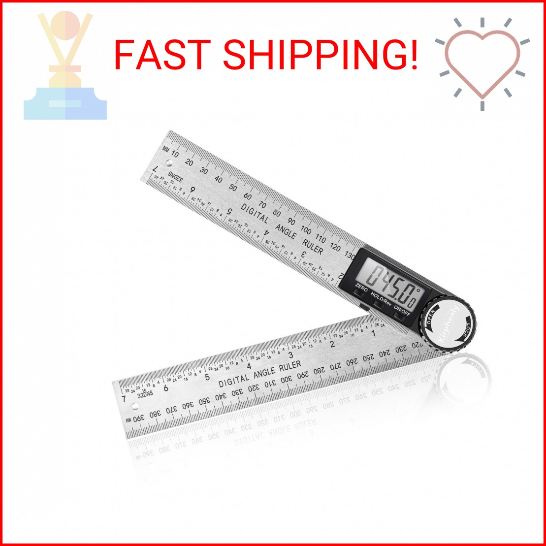 Kirphealy Digital Angle Finder Protractor, 7inch 200mm Angle Gauge Professional