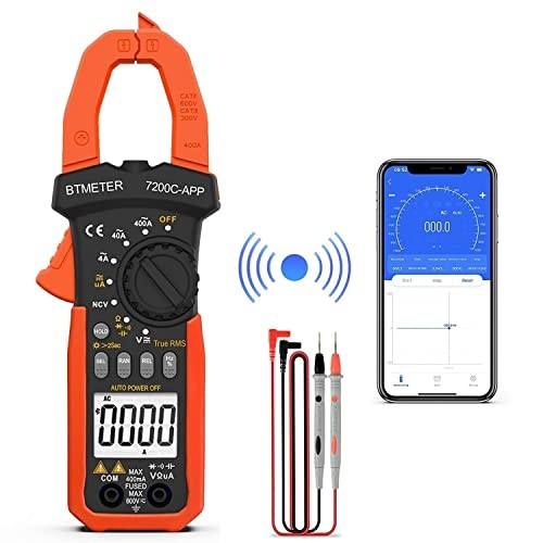 Digital Clamp Meter Multimeter, Auto 400A AC/4000uA DC Current + Bluetooth