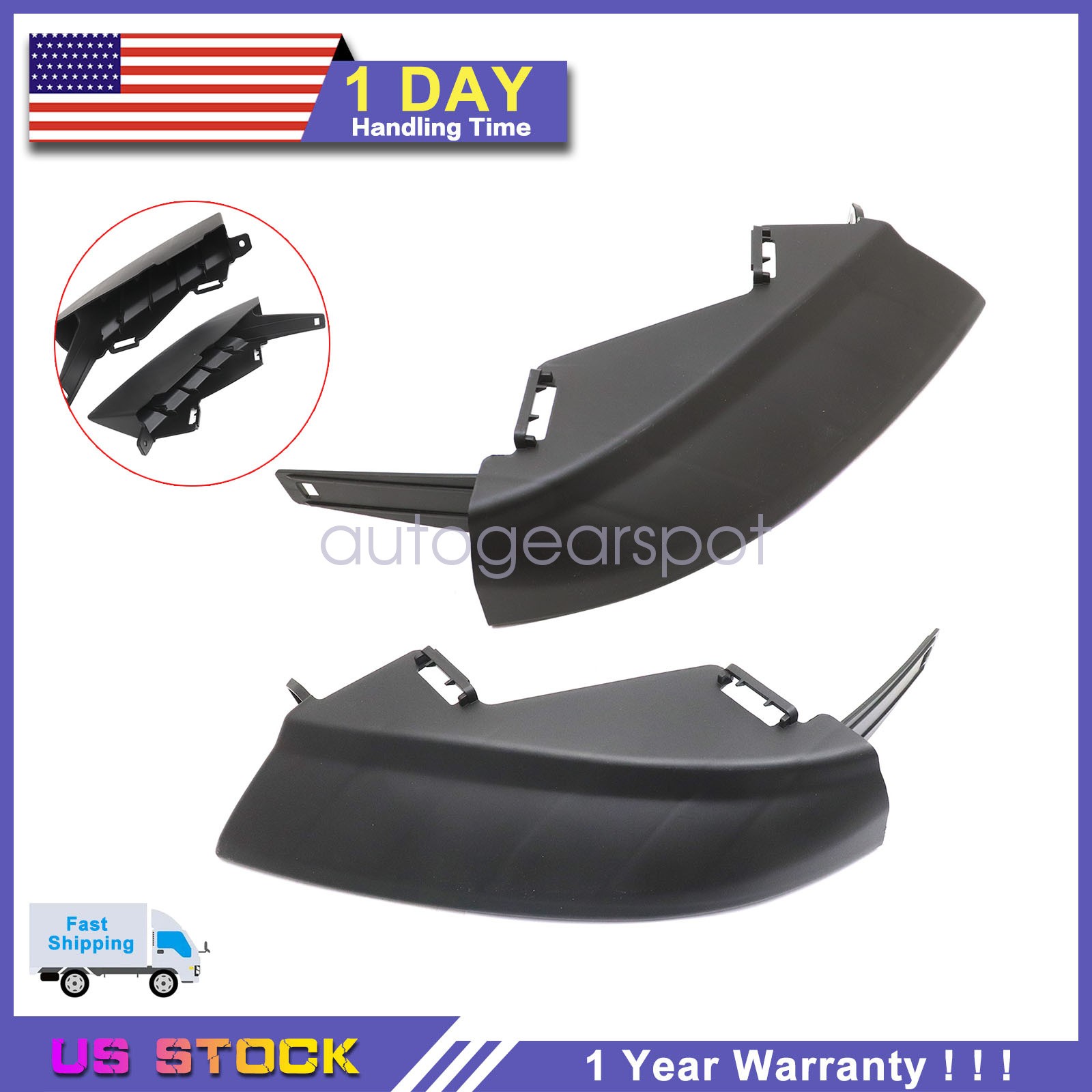 For 2009-2012 Dodge RAM 1500 Front Bumper Outer Right+Left Side Cover Bracket