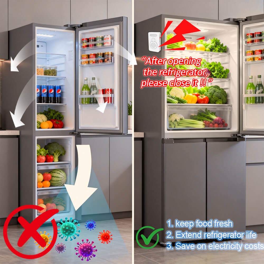 Refrigerator Alarm Wireless Doorbell Sensor 3-Level Volume Voice Window Alert ×4