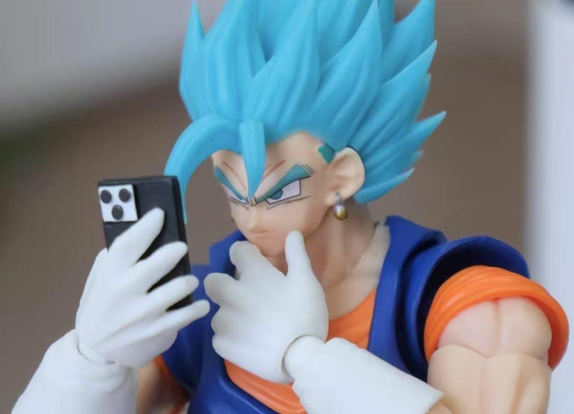 custom Vegito 1/12 shf SSJ Vegito blue head kit（NO Figure）super saiyan vegetto