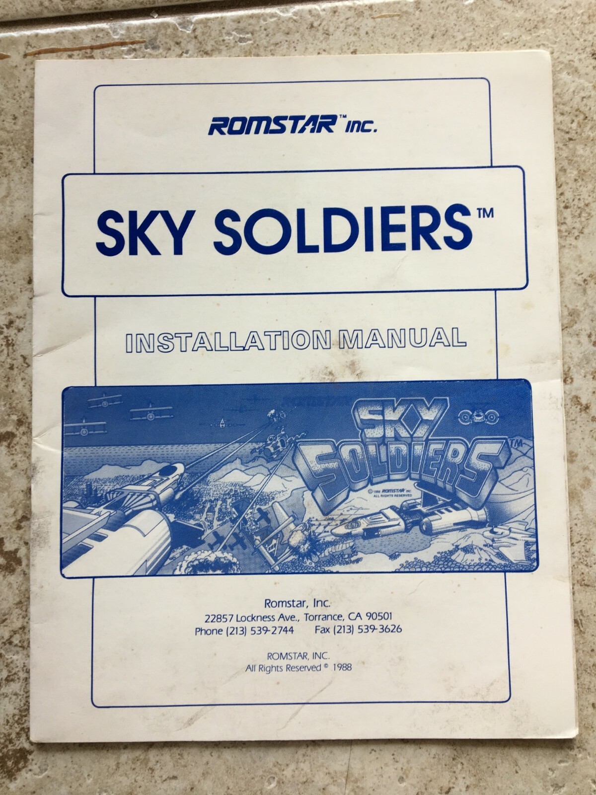 Romstar Sky Soldiers Installation Kit Manual