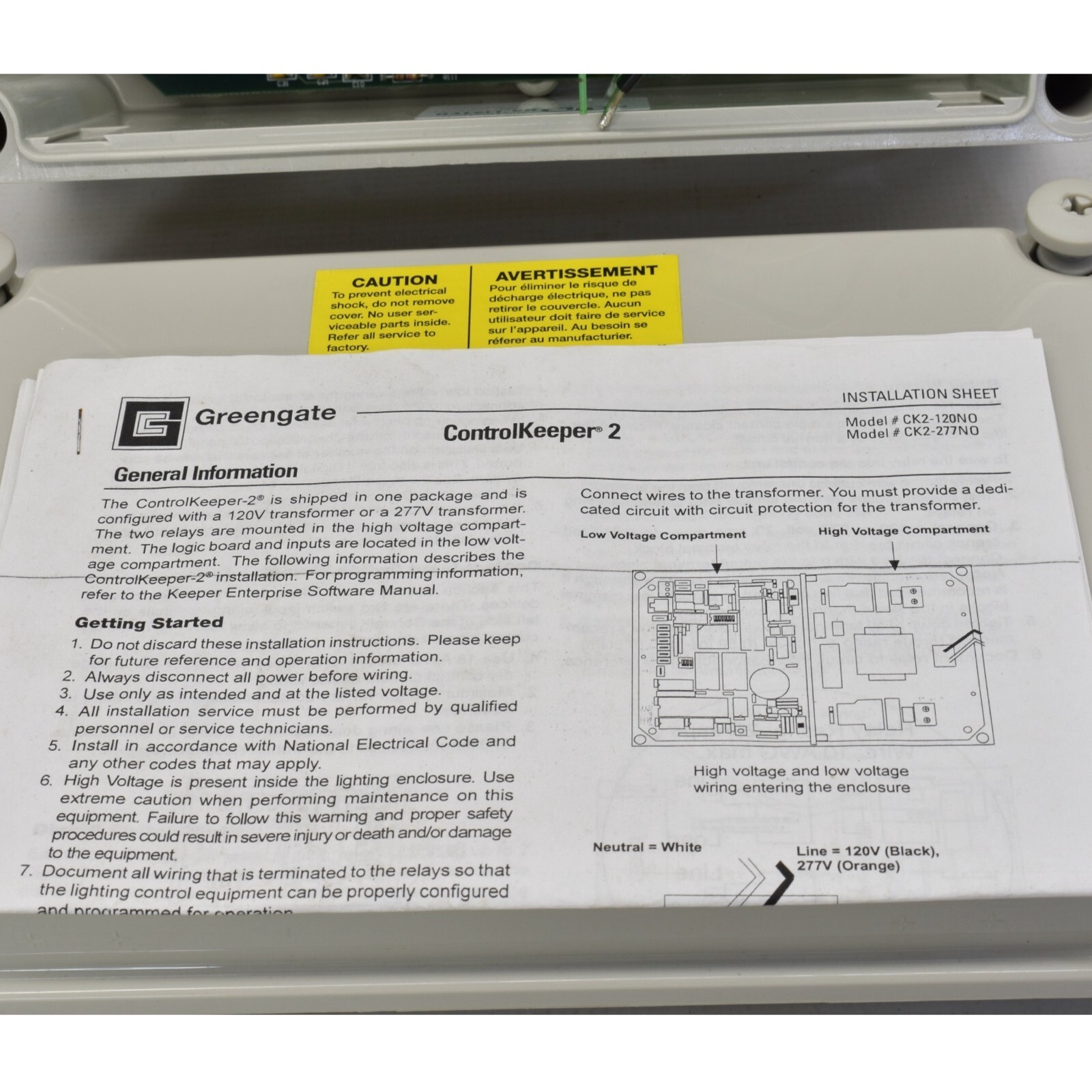 Eaton ControlKeeper 2 CK2 120V No Distributed Panel Box New