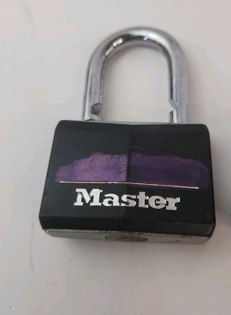 Master Lock Keyed Padlock Black for outdoors three locks One Key Opens All Set 4