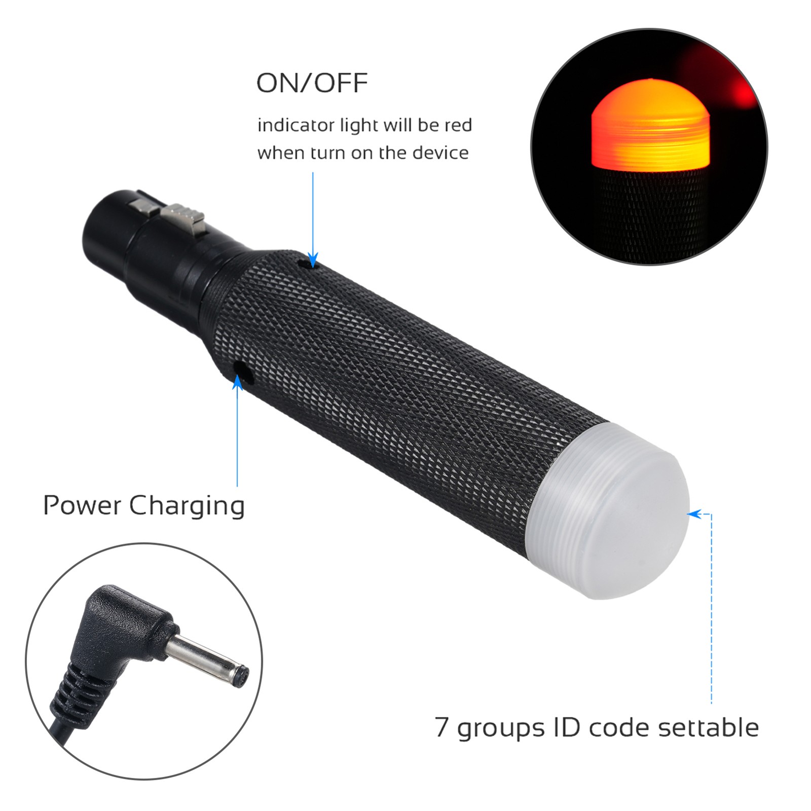 DMX512 2.4G Wireless Transceiver Built-in Rechargeable Battery For LED Stage