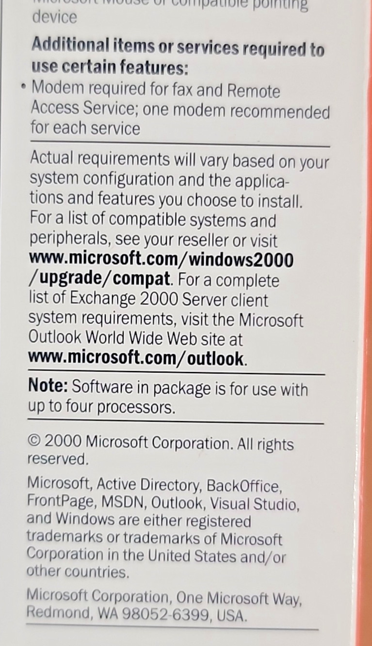 Microsoft BackOffice Server 2000 - Software 5 Clients - CD 6-Disc Set & Key READ