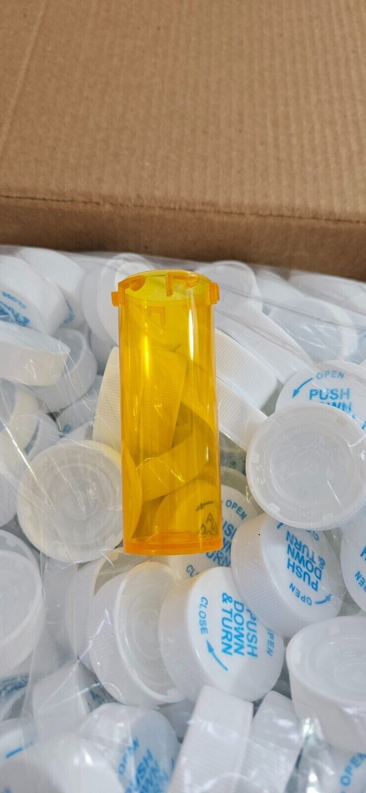600 ct CINA 6 Dram Amber Prescription Medicine Vials & Caps Child Resistant NEW