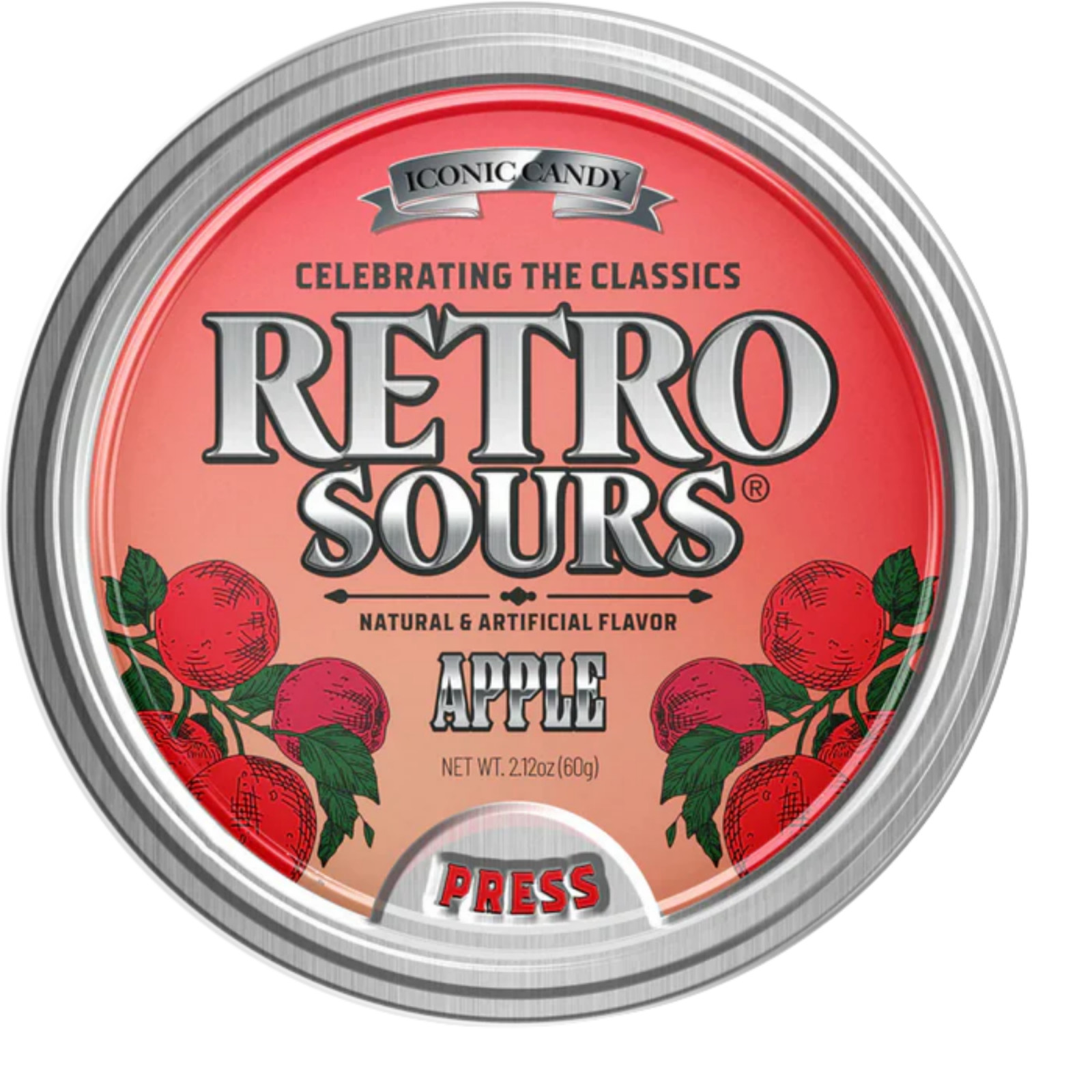 Retro Sours Red Apple Candy Bulk Sweet & Tart Hard Candy Tin