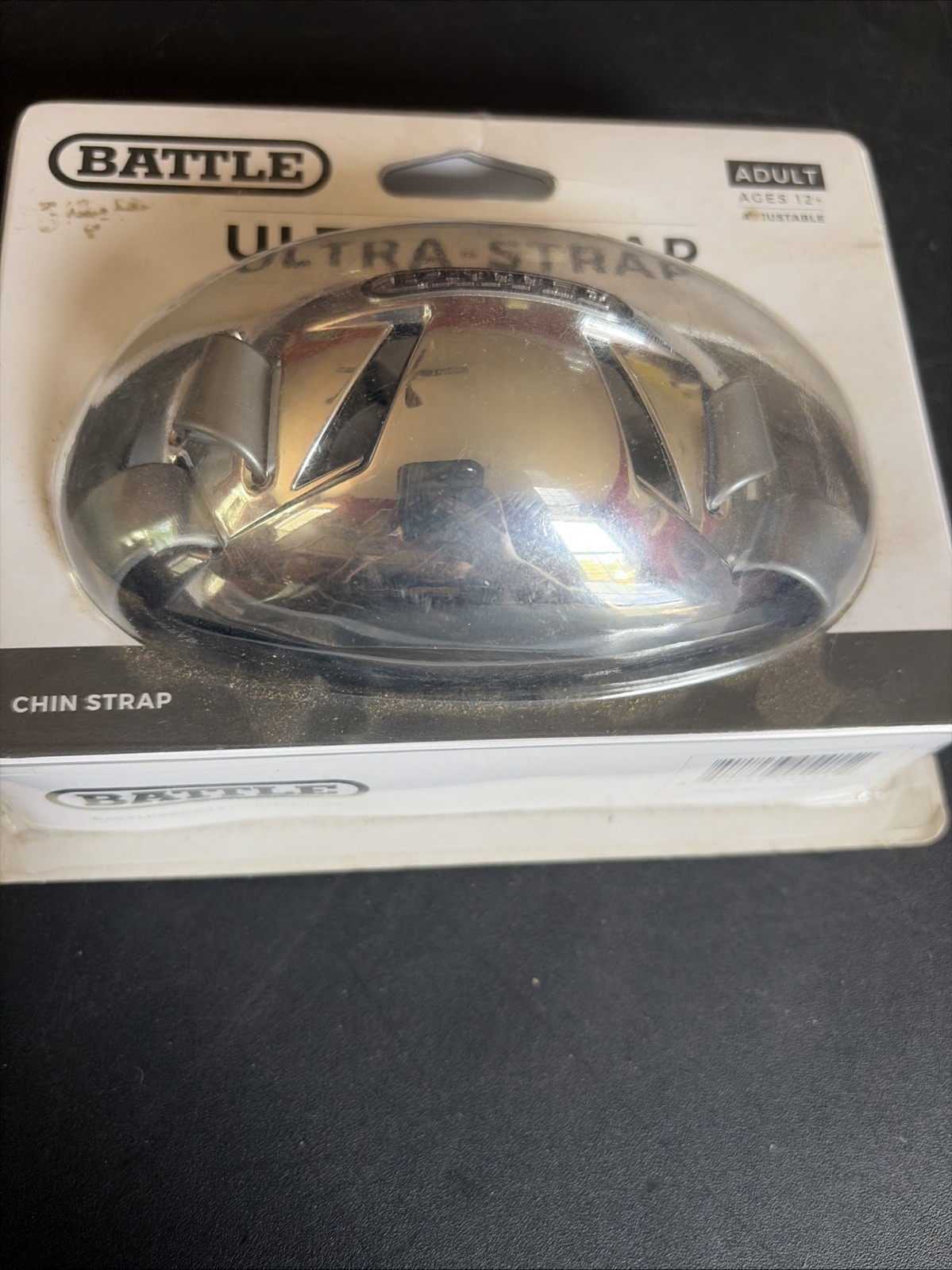 Battle Sports Ultra-Strap Adjustable Silver Football Chin Strap Adult & Youth