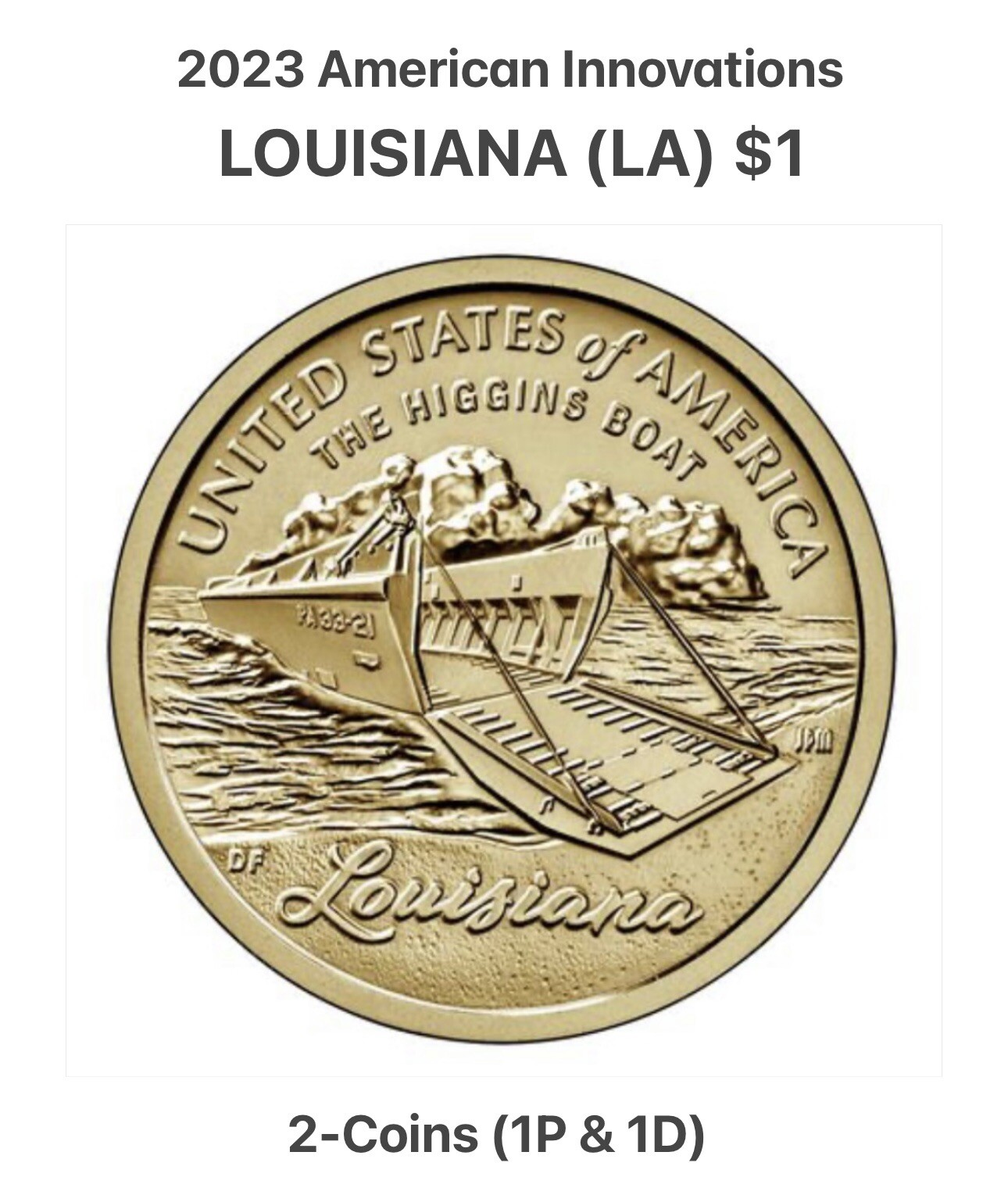 LOUISIANA Dollar 2-Coins (1P, 1D) 2023 American Innovations from rolls IS HERE!