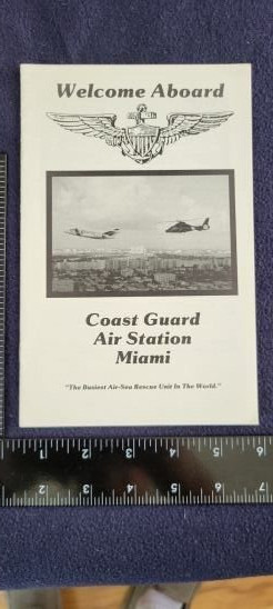 VINTAGE US COAST GUARD AIR STATION / CGAS MIAMI "WELCOME ABOARD" GUEST BOOKLET