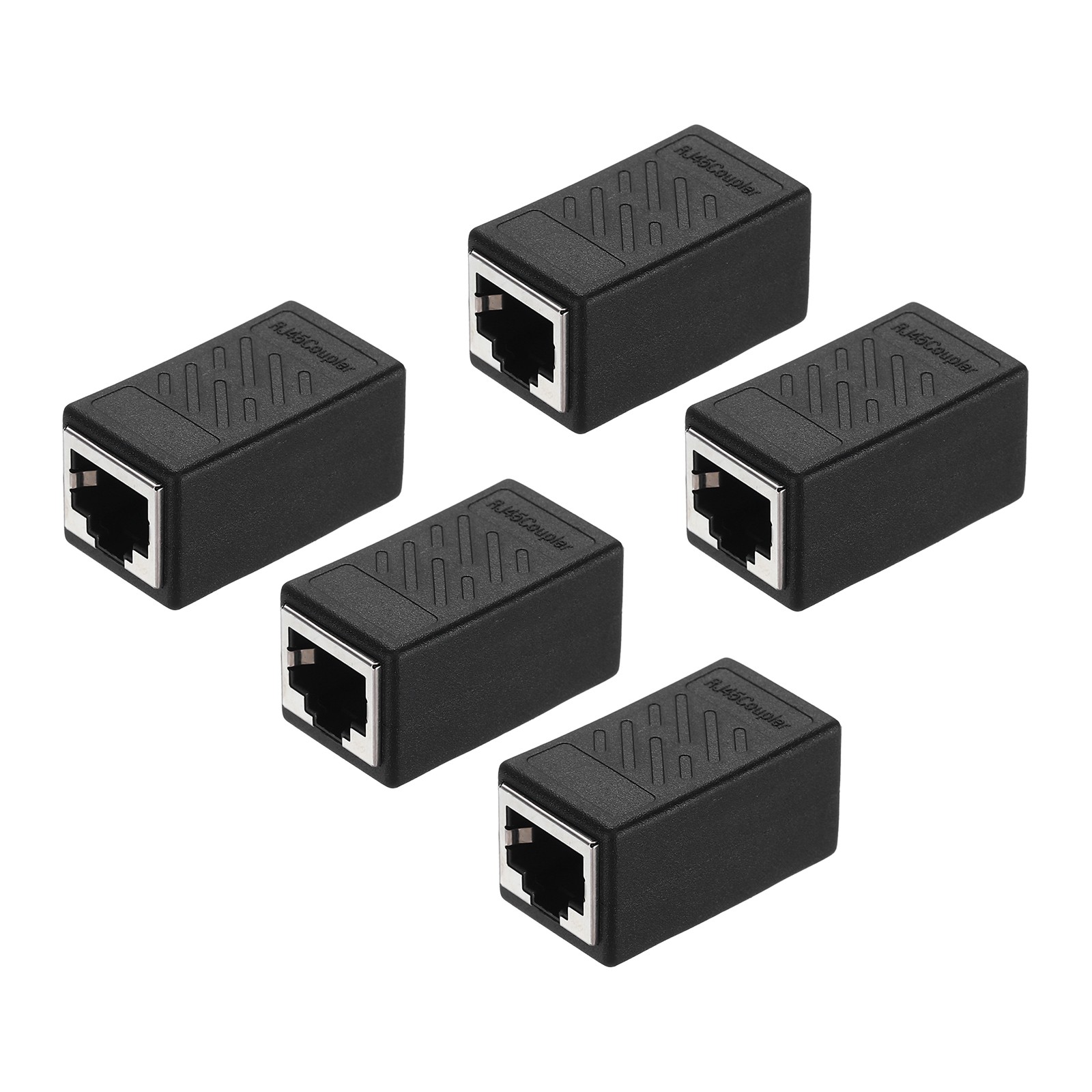 5PCS RJ45 Ethernet Coupler Female to Female in Line Cat7 Cat6 Cat5e Cat5 Black