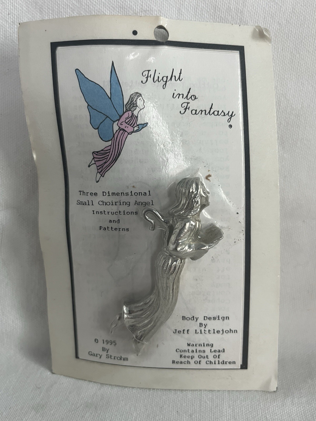 Flight Into Fantasy 3D Cast Metal Body Stained Glass Wings Small Choiring Angel