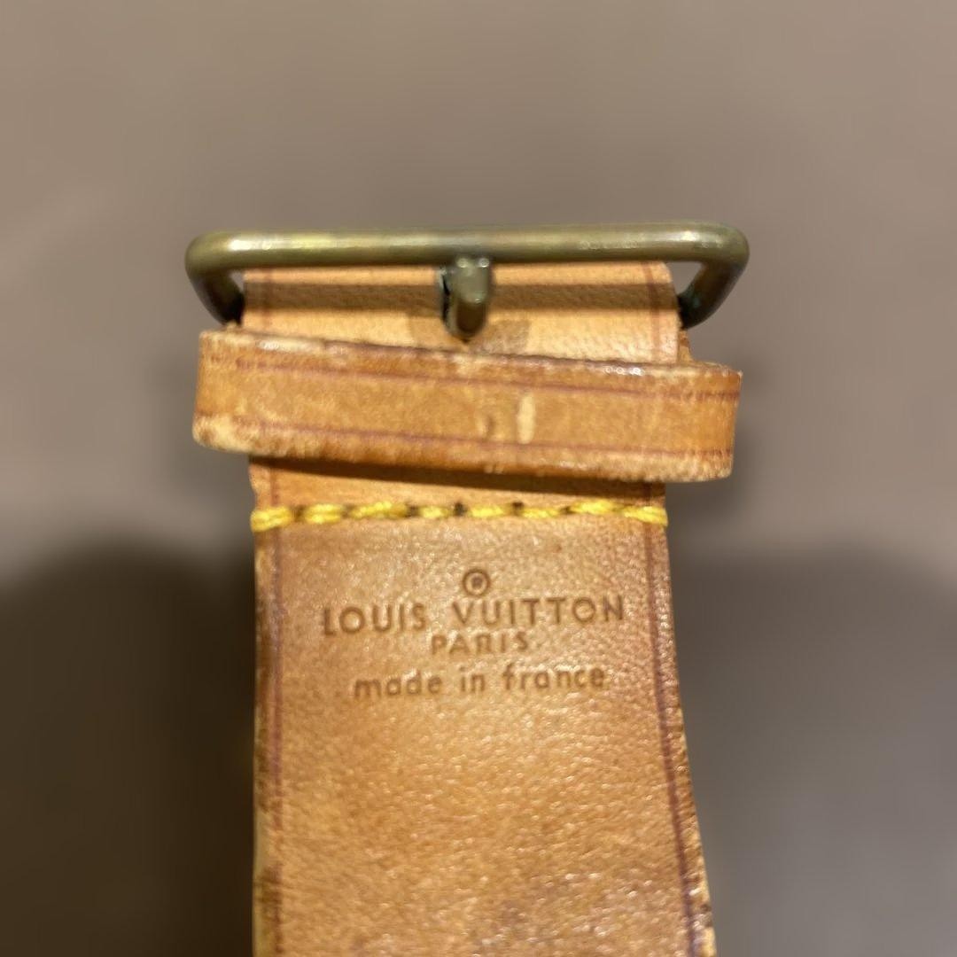 Louis Vuitton Luggage Name Tag & Poignée Set Vachetta Leather Vintage Japan