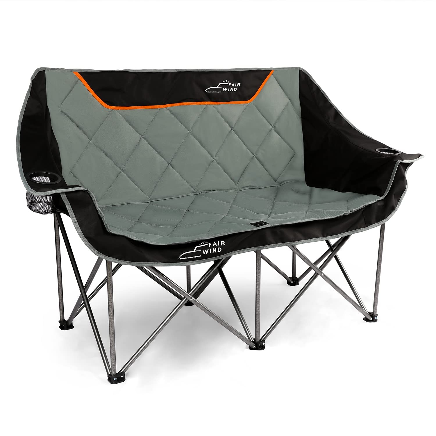 Oversized Fully Padded Camping Chair Folding Loveseat Camping Couch Double Du...