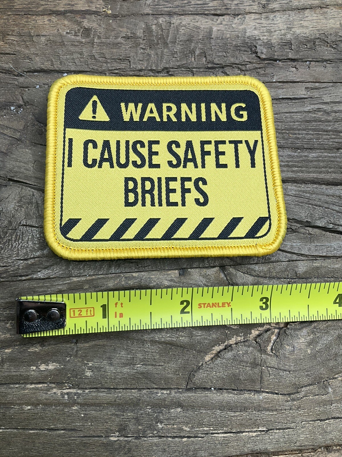 Embroided Patch Warning I Cause Safety Briefs Satire Hilarious Hook Loop