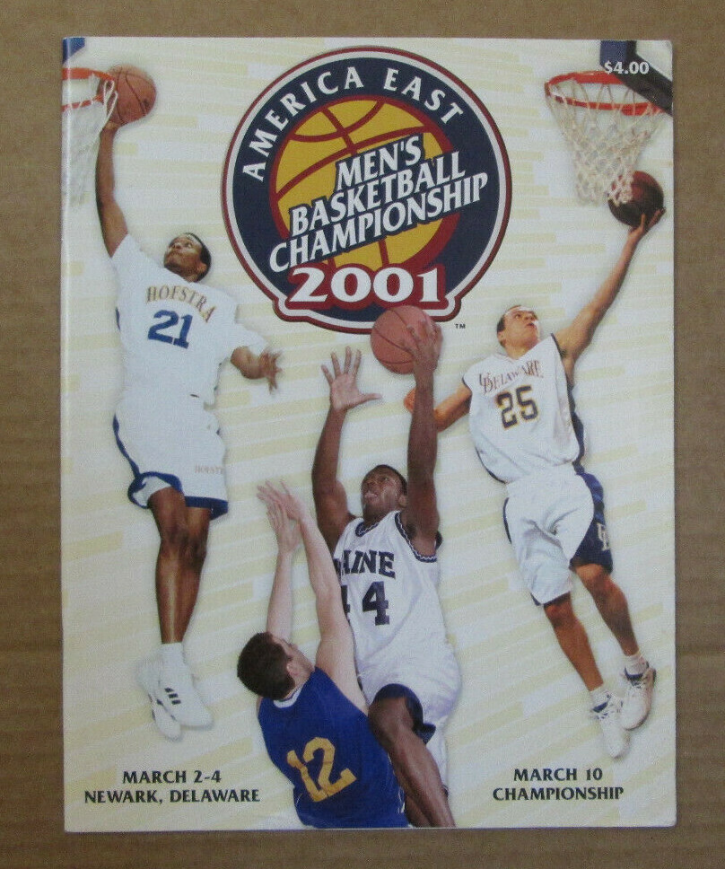 RARE 2001 AMERICA EAST MENS BASKETBALL CHAMPIONSHIP PROGRAM HOFSTRA WINNERS
