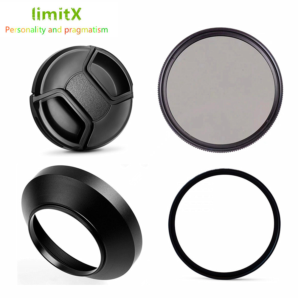 UV CPL Filter Metal Lens Hood Cap For Panasonic FZ80 FZ82 FZ85 FZ80D FZ82D FZ85D