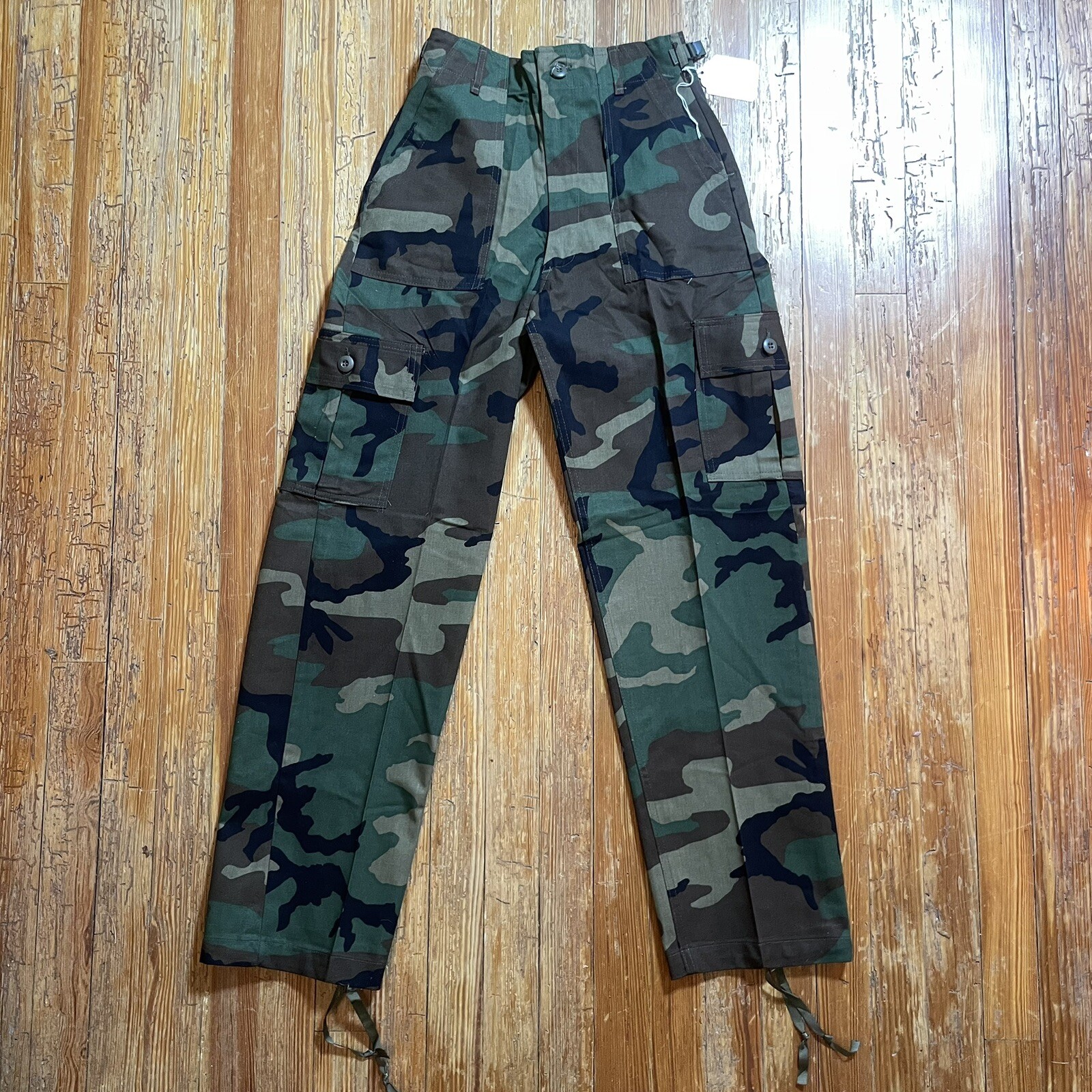 Vintage 80s Camo Utility Trousers Size XS Deadstock Pants USA 1984 Woodland