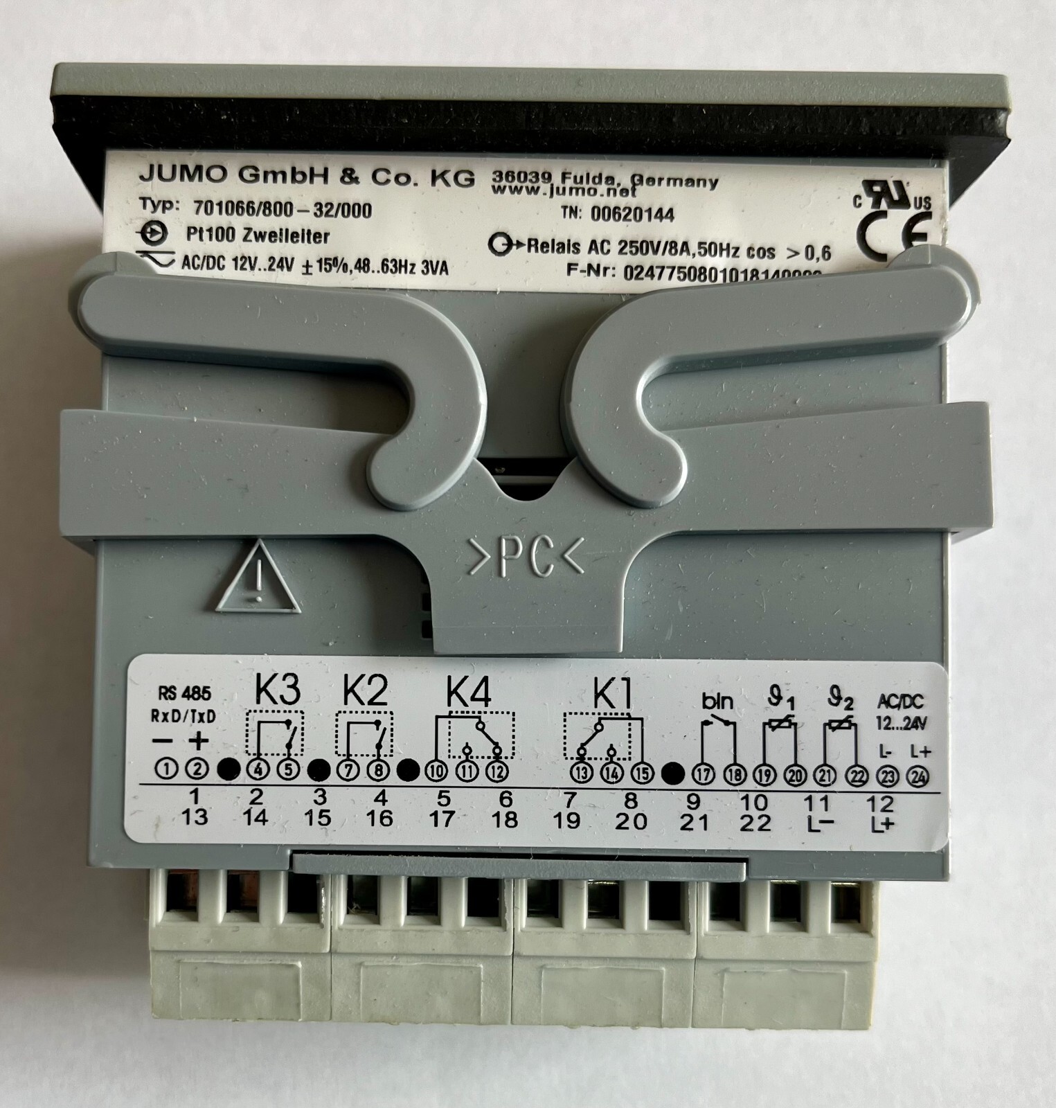 JUMO eTRON M100 Regulator 12...24V Electronic 2 Channel Microstat