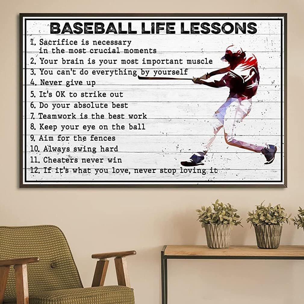 Retro Tin Signs Vintage Style Baseball Life Lessons 12 x 8 INCH, Picture6