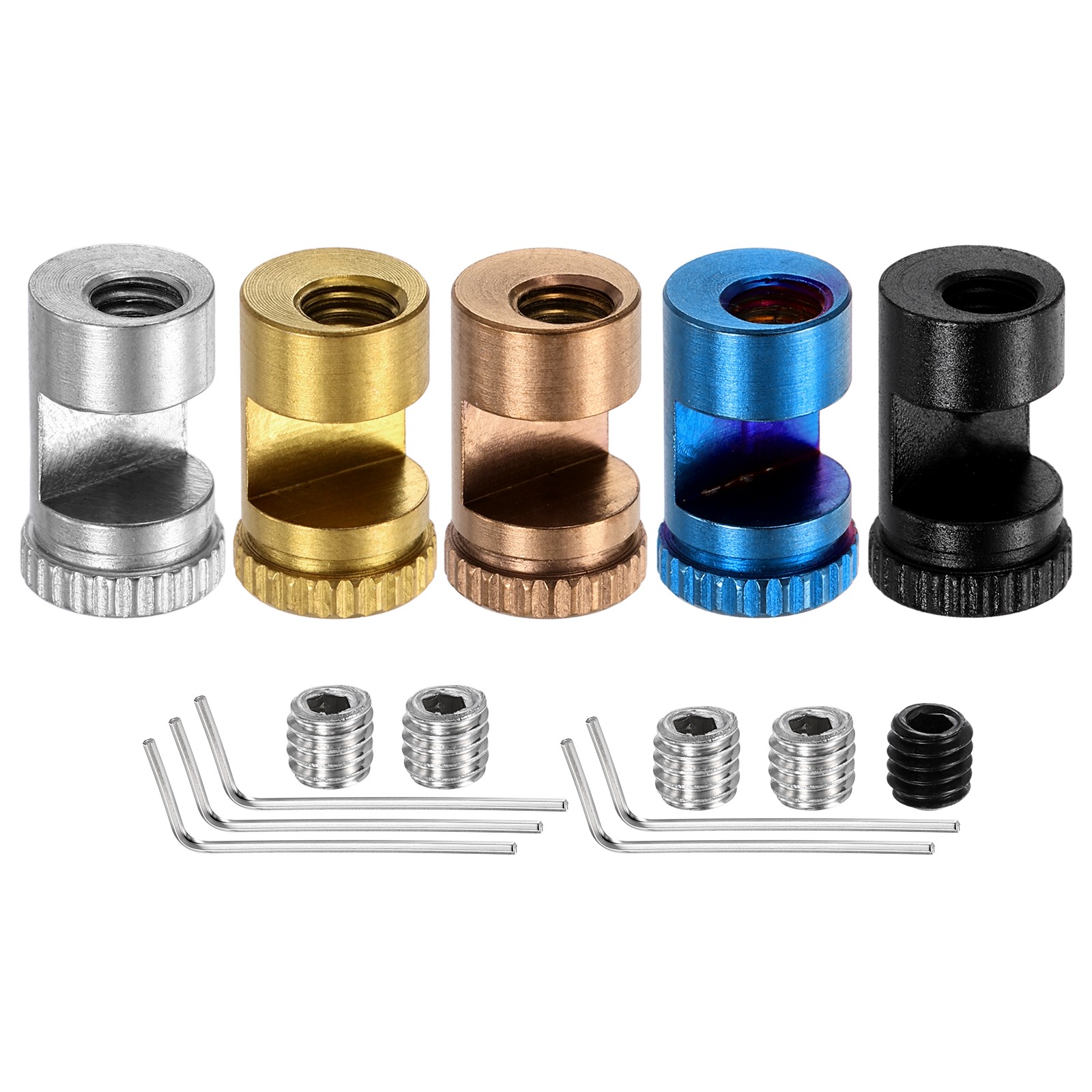 1 Set 4mm Folding Knife Thumb Studs with Hex Wrench Silver/Black/Gold/Blue,